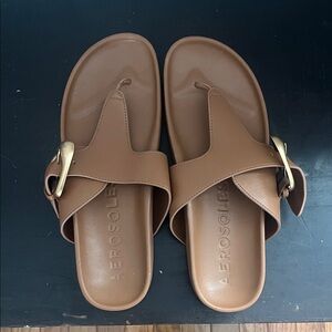 AEROSOLES Women's Brown Slide Sandals